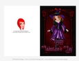 Purple Dress Witch Gothic Quick Cut & Fold Valentines Day 5x7 Greeting Card - Red Hair