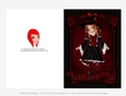 Red & Black Dress Witch Gothic Cut & Fold Valentines Day 5x7 Greeting Card - Red Hair