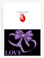 Double Purple Hearts Cut & Fold Love Valentines Day 5x7 Greeting Card