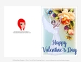Pretty Fantasy Brown & Blonde Hair Angel Cut & Fold Valentines Day 5x7 Greeting Card