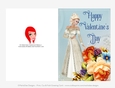 Elegant Blonde Woman with Beautiful Roses - Cut & Fold Valentines Day 5x7 Greeting Card