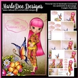 Asian Girl Mix Sentiments Mini Card Kit 3