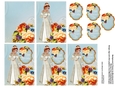 Elegant Redhead Woman with Roses Gift Tags Sheet