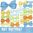 Boys Birthday Colors Bow Graphics pkg 1