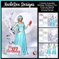 Fantasy Winter Woman with Cardinal - Birthday, Thinking of You & More Card Mini Kit