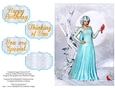 Fantasy Winter Woman with Cardinal - Birthday, Thinking of You & More Quick Card 2