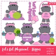 Lets Get Physical Hippos Clipart