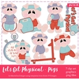 Lets Get Physical Pigs Clipart