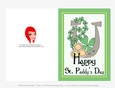 Horseshoe with Shamrocks - Happy St. Paddys Day 5x7 Cut & Fold Card (CU Allowed)