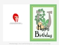 Horseshoe with Shamrocks - March Birthday 5x7 Cut & Fold Card (CU Allowed)
