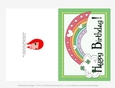 Rainbow with Hearts - March Birthday 5x7 Cut & Fold Card (CU Allowed)