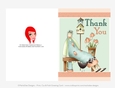 Primitive Girl - Thank You 5x7 Cut & Fold Card (CU Allowed)