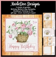 Beautiful English Roses Basket - Mini Card Kit