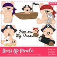 DressUp Pirate - Marshmallow Teddy Bear Clip Art Graphics