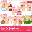 We Go Together - Marshmallow & Honey Teddy Bears Clip Art Graphics