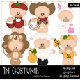In Costume - Marshmallow Teddy Bear Clip Art Graphics