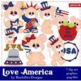 Love America - Mice Clip Art Graphics