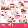 Pig Out - Pig Clip Art Graphics
