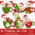 Oh Christmas Tea - Mice Clip Art Graphics