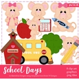 School Days - Mice Clip Art Graphics