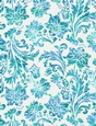 Blue & Green Watercolors - Damask Floral Design A4 Size Backing Paper