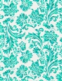 Blue Green Watercolor - Damask Floral Design A4 Size Backing Paper