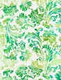 Yellow & Green Watercolors - Damask Floral Design A4 Size Backing Paper