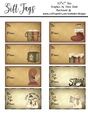 8 - Primitive Style 3.5x2 Christmas Holiday Gift Tags - Mixed Designs Sheet 2