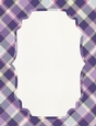 Purple, Pink, Grey & Green Plaid Background with Framed White Center