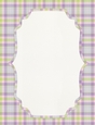 Green, Purple, Pink & Grey Plaid Background with Framed White Center