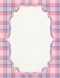 Purple, Pink & Grey Plaid Background with Framed White Center