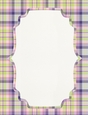 Green, Pink, Purple & Grey Plaid Background with Framed White Center
