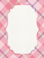 Pink, Purple, Green & Grey Plaid Background with Framed White Center