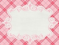 Pink & Grey A4 Size Plaid Background with Pink Framed White Center {SS}