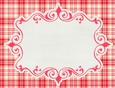 Red, Pink & Yellow A4 Size Plaid Background with Pink Framed White Center {SS}