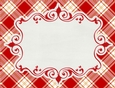 Red, White & Yellow A4 Size Plaid Background with Red Framed White Center {SS}