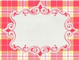 Pink, White & Yellow A4 Size Plaid Background with Pink Framed White Center {SS}