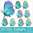 Teal Blue Butterflies