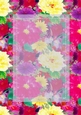 Pretty Pink Yellow & Purple Flowers Pattern with Vertical Sheer Topper - 5x7 Background