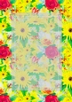 Yellow Daisies & Red Roses Pattern with Vertical Sheer Topper - 5x7 Background