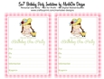 Birthday Tea Party Invitation - Little Girl & Pink Gingham