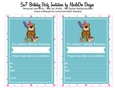 Birthday Party Invitation - Teddy Bear with Cupcakes & Balloons