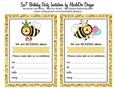 Birthday Party Invitation - We Are Buzzing About - Bumble Bees {set 3}