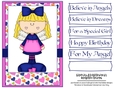 Cute Pink & Blue Angel Girl A5 Card Front