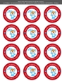 Valentines Day Blue Umbrella Care a Lot Boy - 2.5 Stickers Cupcake Toppers Labels