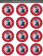 Valentines Day Boy in Love with Cellphone  - 2.5 Stickers Cupcake Toppers Labels