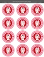 Valentines Day Bunny in Love with Shovel & Bucket - 2.5 Stickers Cupcake Toppers Labels