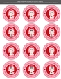 Valentines Day Bunny in Love Growing Hearts - 2.5 Stickers Cupcake Toppers Labels