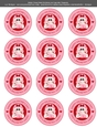 Valentines Day Bunny in Love Seeds of Love - 2.5 Stickers Cupcake Toppers Labels