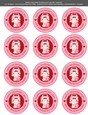 Valentines Day Bunny in Love Watering Heart Flowers - 2.5 Stickers Cupcake Toppers Labels